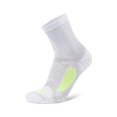 Ultralight Crew Running Socks, White/Yellow